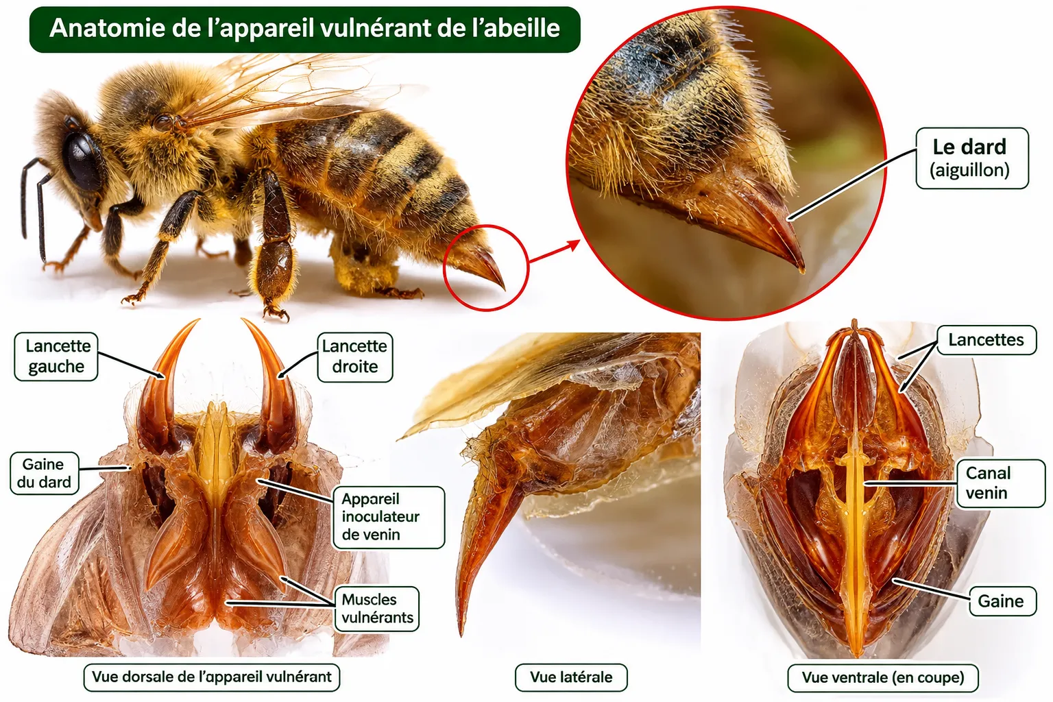 Bee venom: composition, anatomy and scientific research